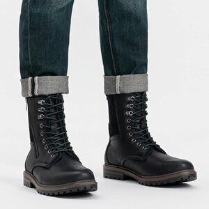 NEW! Boots for Men Leather Casual Dress Shoes Combat Boots Men-Black